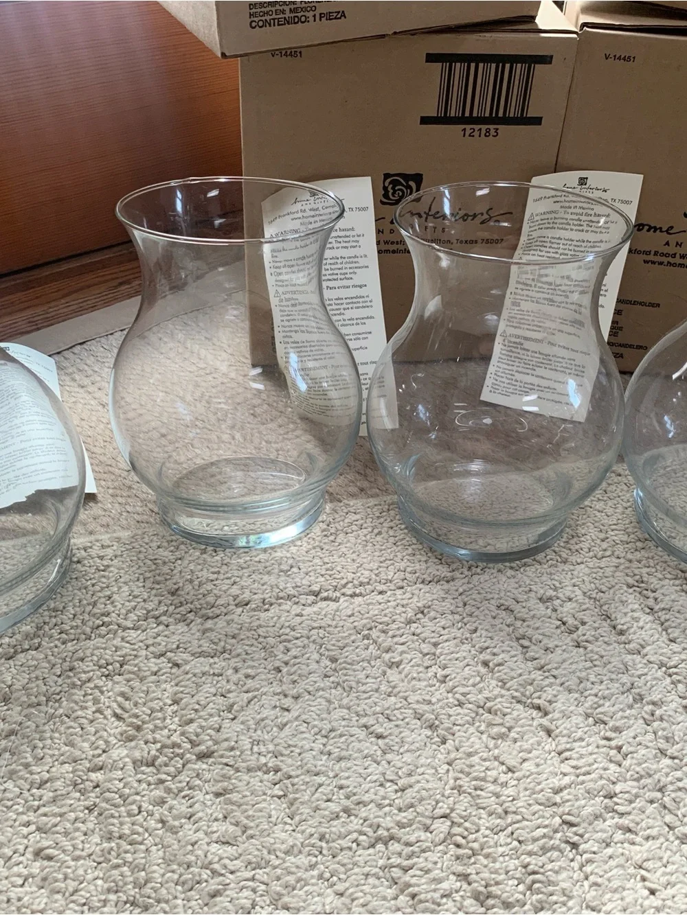 Home Interiors Clear Glass Decorative Vases - Set of 4